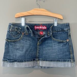 Y2K freestyle denim mini skirt